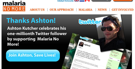 Ashton Kutcher y Malaria No More Ashton Kutcher y Malaria No More
