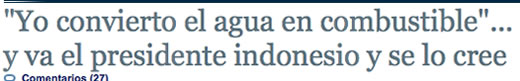 Agua y combustible