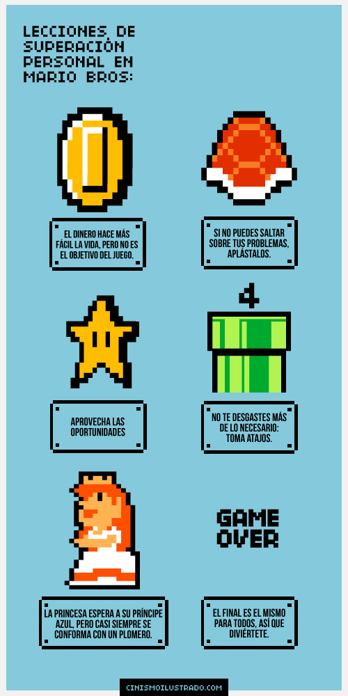 6 lecciones para la vida, de Mario Bros 6 lecciones para la vida, de Mario Bros