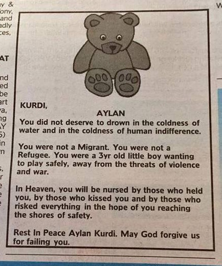 Aylan Kurdi Obituario
