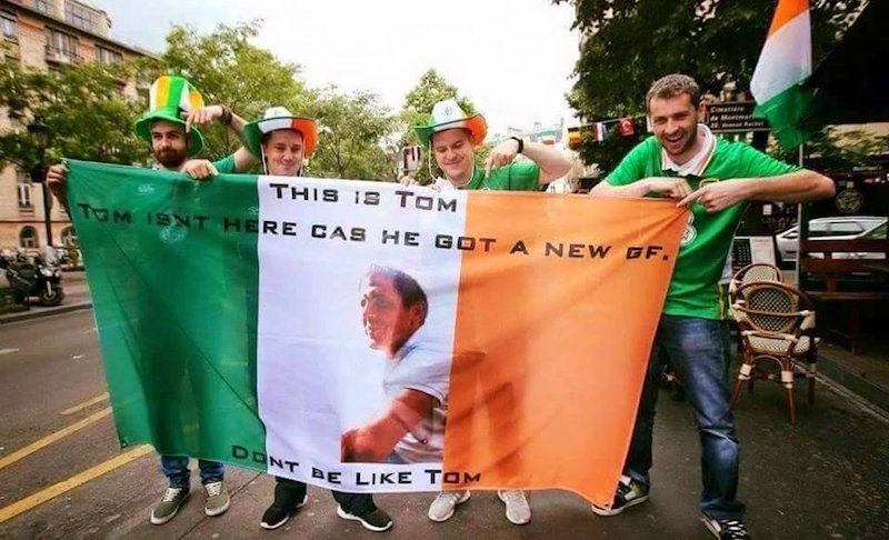 Bandera de hinchas irlandeses