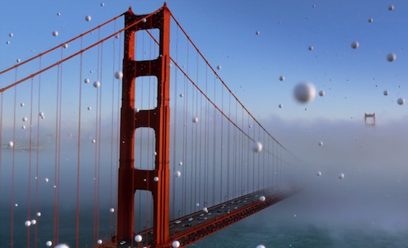 Lluvia de bolas blancas sobre California (Publicidad Loteria)