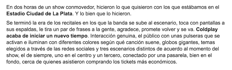 Crónica de Coldplay en Buenos Aires