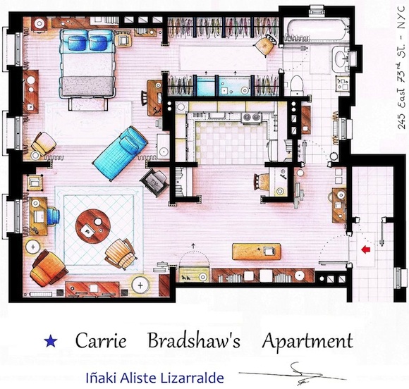 El departamento de Carrie Bradshaw en Sex and the City El departamento de Carrie Bradshaw en Sex and the City