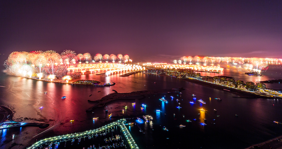 Año nuevo en Dubai 2014: Récord de fuegos artificiales
