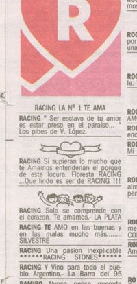 Día de los enamorados - Racing Club Día de los enamorados - Racing Club