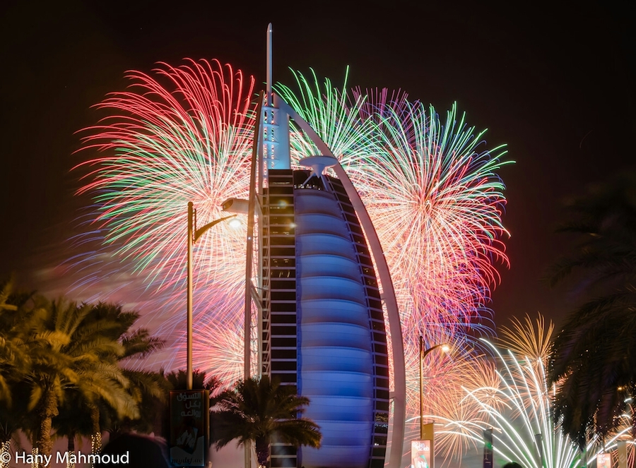 Show de fuegos artificiales en Dubai 2014
