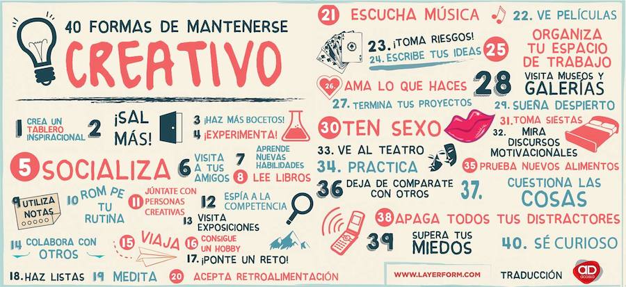 40 formas de mantenerse creativo