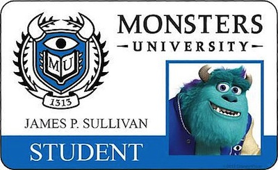 Monsters Inc 2: Credenciales de estudiantes