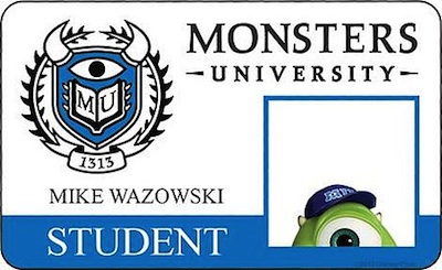 Monsters Inc 2: Credenciales de estudiantes