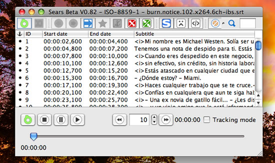 Sears: Sincronizar subtitulos en Mac
