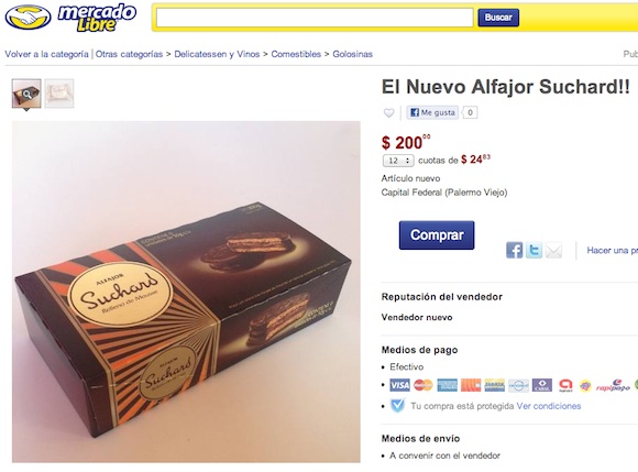 El nuevo alfajor Suchard en Mercado Libre