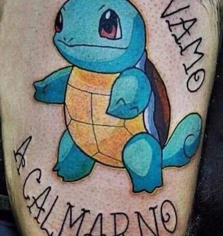 Vamo a calmarno, tatuaje