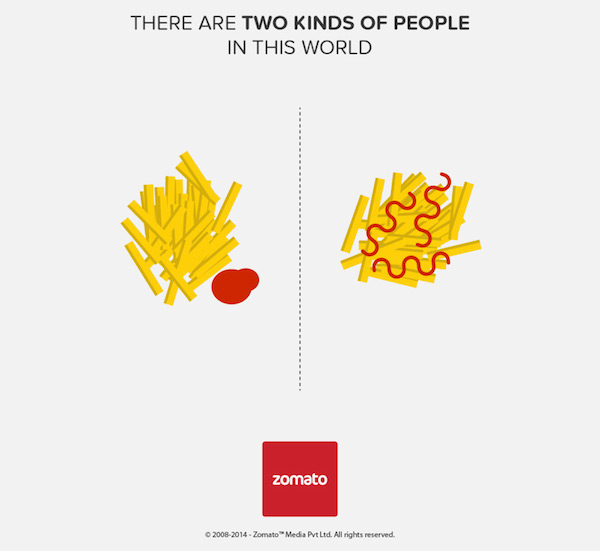 Zomato: ketchup (hay 2 tipos de personas)